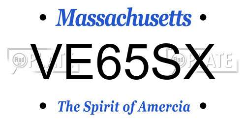 VE65SX Massachusetts License Plate