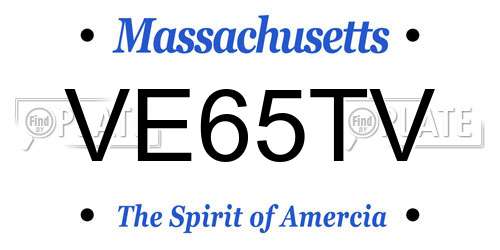 VE65TV Massachusetts License Plate