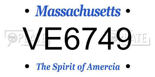 VE6749 Massachusetts License Plate