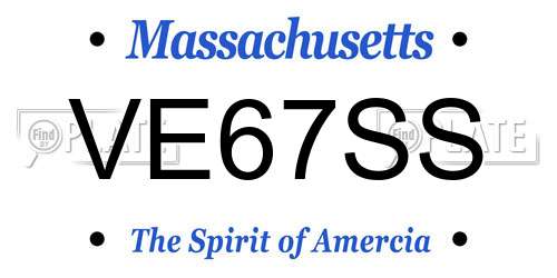 VE67SS Massachusetts License Plate
