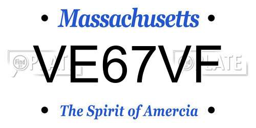 VE67VF Massachusetts License Plate