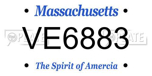 VE6883 Massachusetts License Plate
