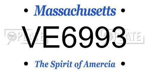 VE6993 Massachusetts License Plate