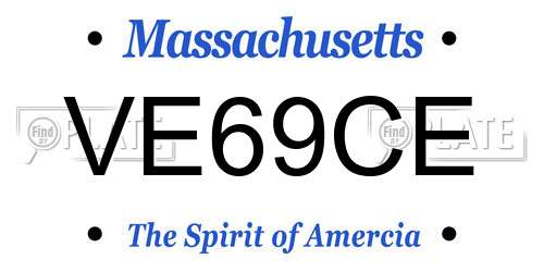 VE69CE Massachusetts License Plate
