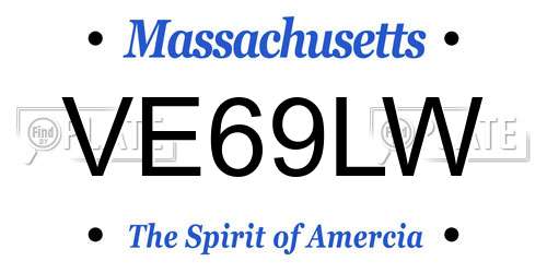VE69LW Massachusetts License Plate