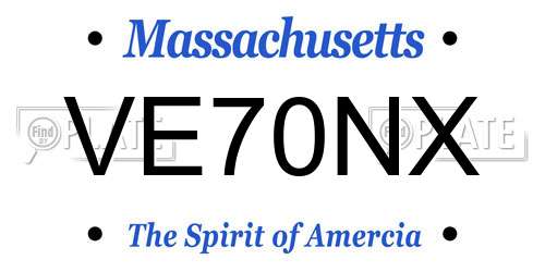 VE70NX Massachusetts License Plate
