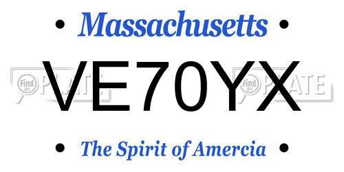 VE70YX Massachusetts License Plate