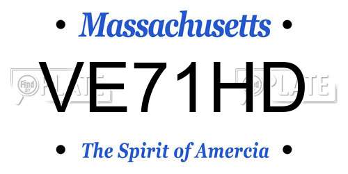 VE71HD Massachusetts License Plate