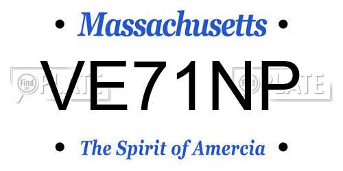 VE71NP Massachusetts License Plate