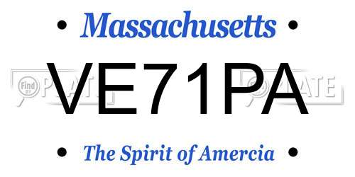 VE71PA Massachusetts License Plate