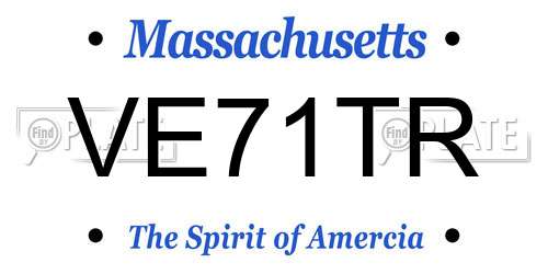 VE71TR Massachusetts License Plate