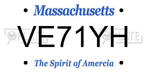 VE71YH Massachusetts License Plate