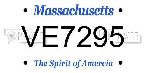 VE7295 Massachusetts License Plate