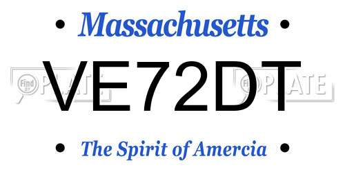 VE72DT Massachusetts License Plate