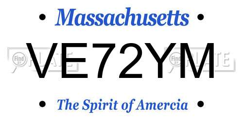 VE72YM Massachusetts License Plate