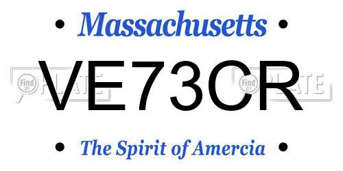 VE73CR Massachusetts License Plate