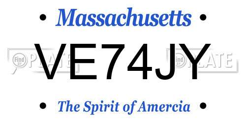 VE74JY Massachusetts License Plate