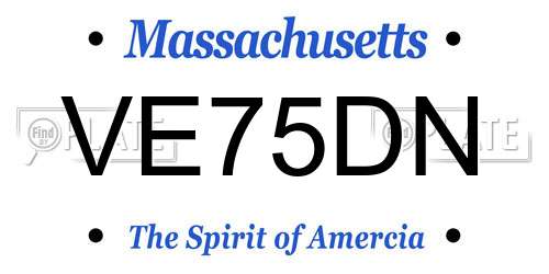 VE75DN Massachusetts License Plate