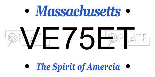 VE75ET Massachusetts License Plate