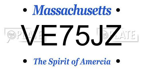 VE75JZ Massachusetts License Plate