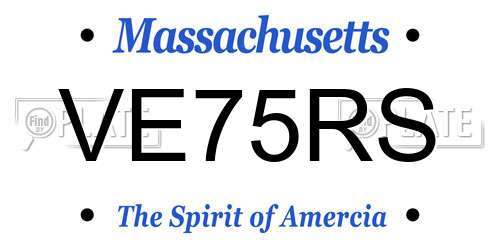 VE75RS Massachusetts License Plate