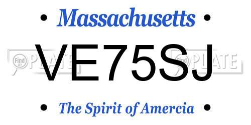 VE75SJ Massachusetts License Plate
