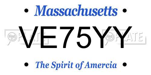 VE75YY Massachusetts License Plate