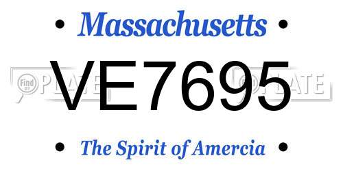 VE7695 Massachusetts License Plate