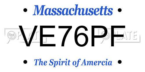 VE76PF Massachusetts License Plate