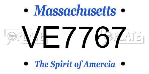 VE7767 Massachusetts License Plate