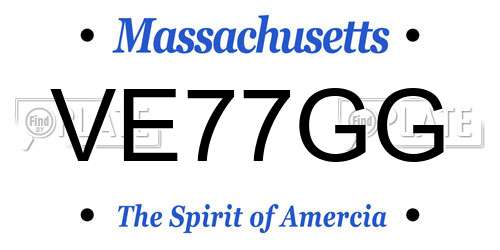 VE77GG Massachusetts License Plate