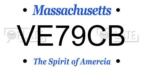 VE79CB Massachusetts License Plate