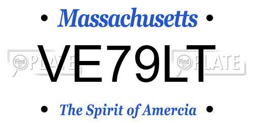 VE79LT Massachusetts License Plate
