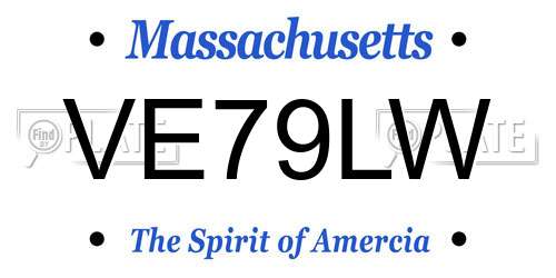 VE79LW Massachusetts License Plate