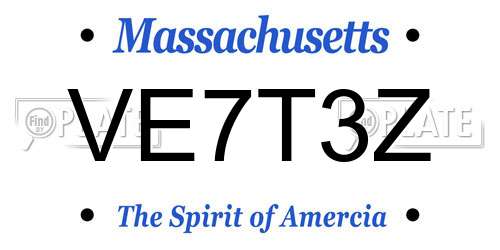VE7T3Z Massachusetts License Plate