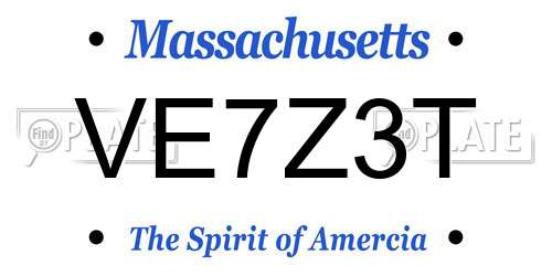 VE7Z3T Massachusetts License Plate