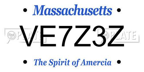 VE7Z3Z Massachusetts License Plate