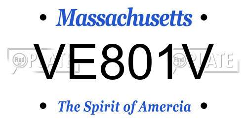 VE801V Massachusetts License Plate