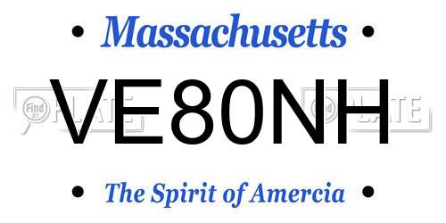 VE80NH Massachusetts License Plate