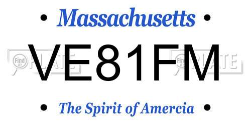 VE81FM Massachusetts License Plate
