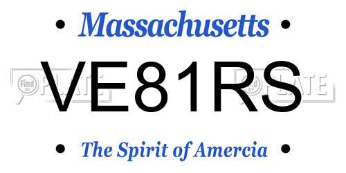 VE81RS Massachusetts License Plate