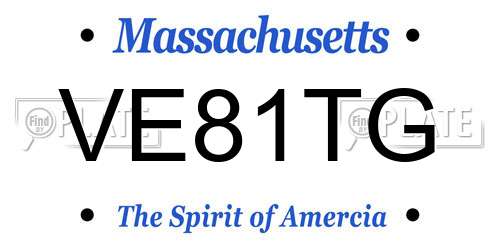 VE81TG Massachusetts License Plate