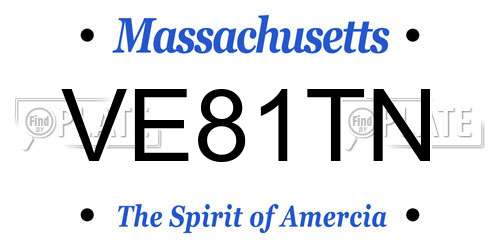 VE81TN Massachusetts License Plate