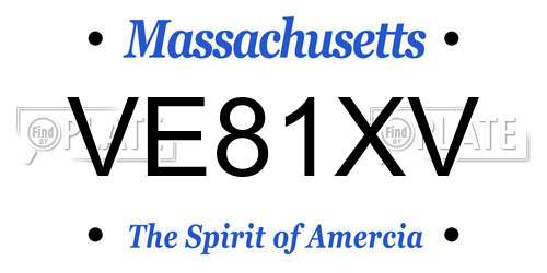 VE81XV Massachusetts License Plate