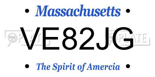 VE82JG Massachusetts License Plate
