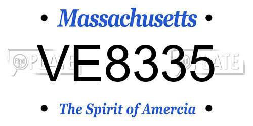 VE8335 Massachusetts License Plate