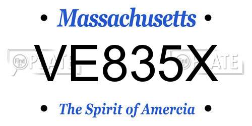 VE835X Massachusetts License Plate