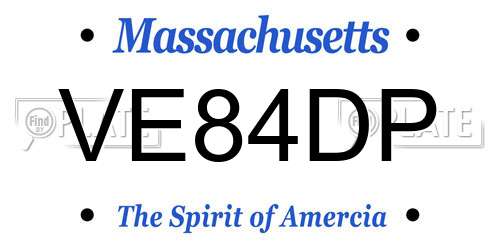 VE84DP Massachusetts License Plate