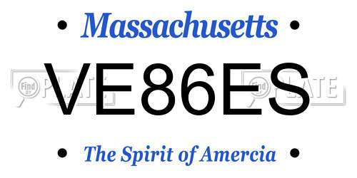 VE86ES Massachusetts License Plate
