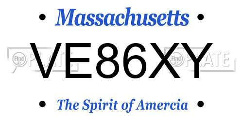 VE86XY Massachusetts License Plate